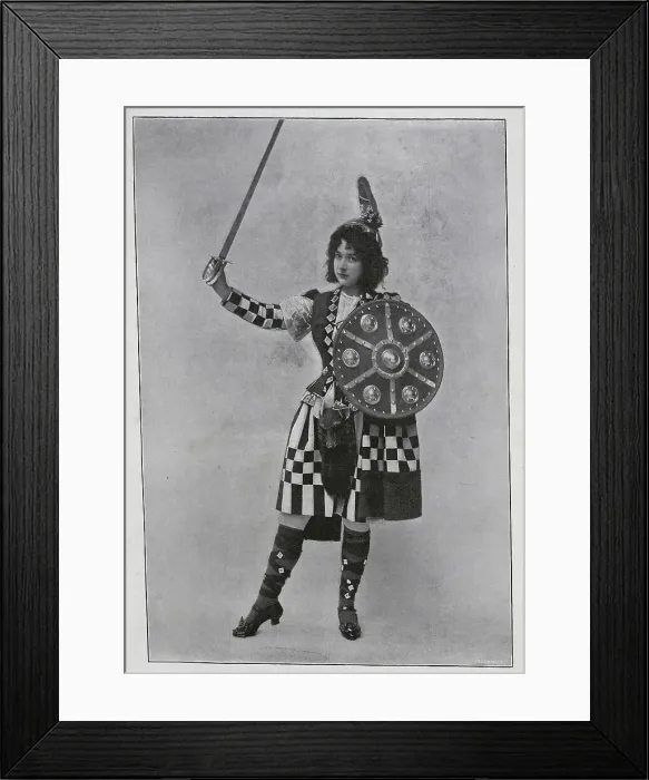 Framed Print : Scottish female dancer, kilt, sporran, sword, shield Framed Print : Scottish female dancer, kilt, sporran, sword, shield