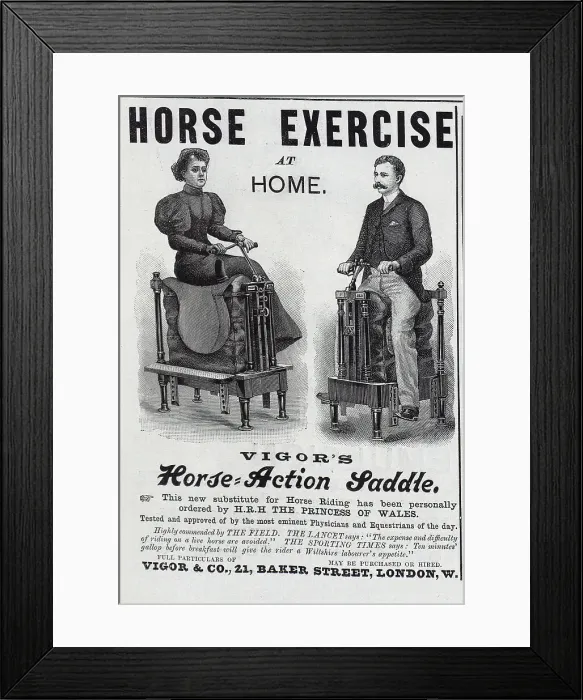 Framed Print : Advertisement, Vigor's Horse-Action Saddle Framed Print : Advertisement, Vigor's Horse-Action Saddle