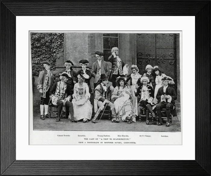 Framed Print : Cast of A Trip to Scarborough, outdoor theatrical portrait Framed Print : Cast of A Trip to Scarborough, outdoor theatrical portrait