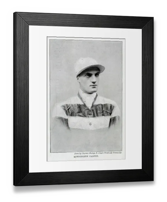 Framed Print : Mornington Cannon, jockey, sporting portrait in racing silks Framed Print : Mornington Cannon, jockey, sporting portrait in racing silks