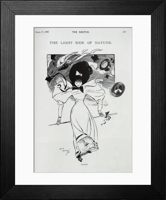 Framed Print : March, Windy Day illustration by Lewis Baumer Framed Print : March, Windy Day illustration by Lewis Baumer