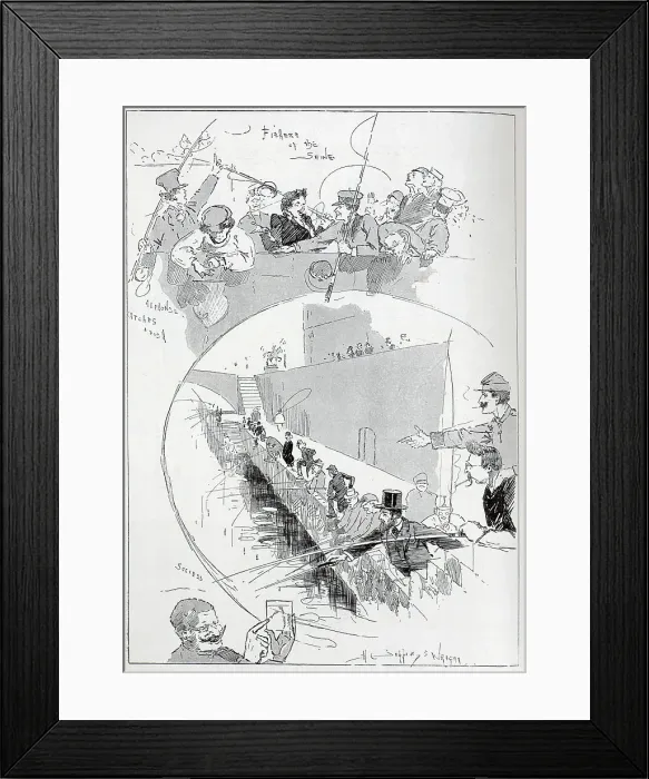Framed Print : Fishers of the Seine, illustration by Sepping Wright Framed Print : Fishers of the Seine, illustration by Sepping Wright