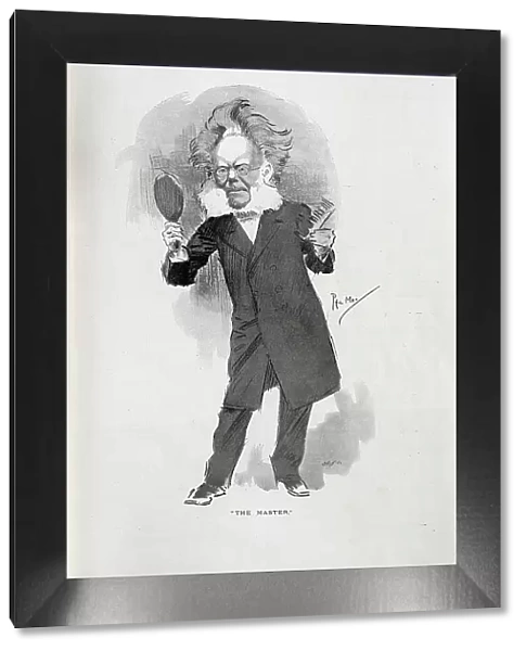 Caricature illustration of Henrik Ibsen, by Phil May