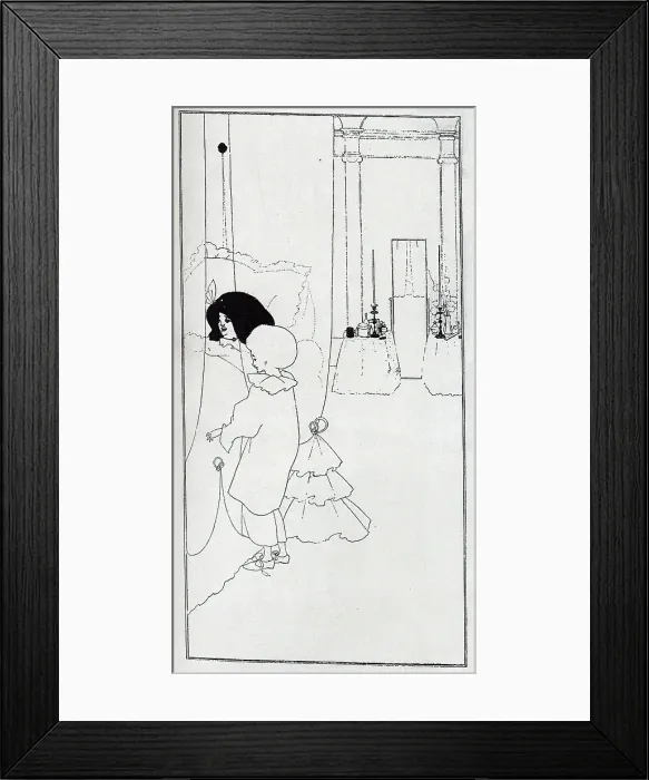 Framed Print : Illustration by Aubrey Beardsley, of a woman's bedroom Framed Print : Illustration by Aubrey Beardsley, of a woman's bedroom
