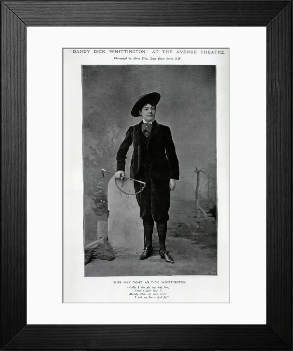 Framed Print : May Yohe, actress and singer, as Dick Whittington Framed Print : May Yohe, actress and singer, as Dick Whittington