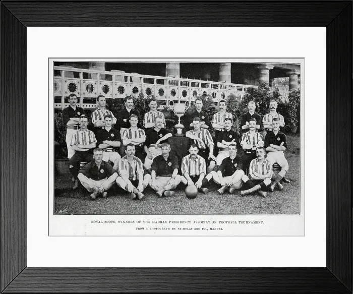 Framed Print : Royal Scots Football Team, outdoor sporting portrait Framed Print : Royal Scots Football Team, outdoor sporting portrait