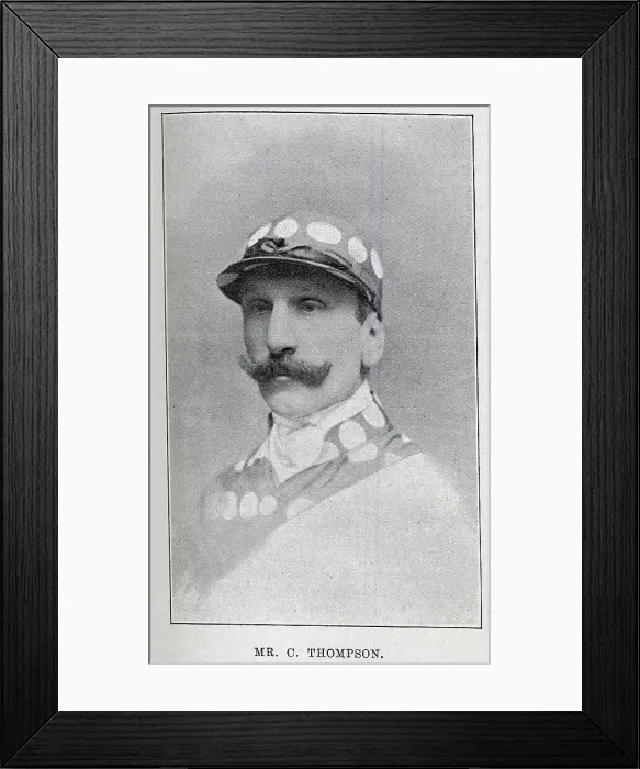 Framed Print : Charley Thompson, jockey, sporting studio portrait in silks Framed Print : Charley Thompson, jockey, sporting studio portrait in silks