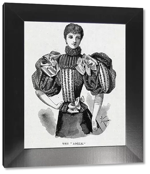 Illustration of the Adele blouse, with high collar