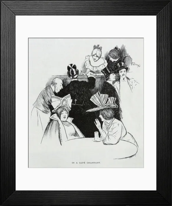 Framed Print : In a Cafe Chantant, Lewis Baumer, illustration of two women Framed Print : In a Cafe Chantant, Lewis Baumer, illustration of two women
