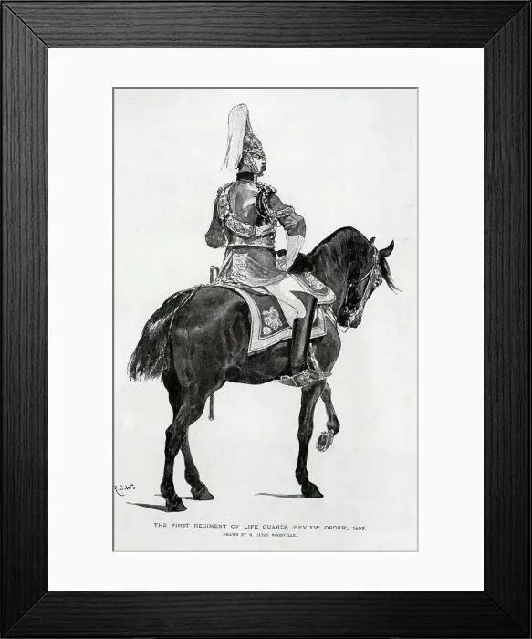 Framed Print : First Regiment of Life Guards, Illustration by R C W Framed Print : First Regiment of Life Guards, Illustration by R C W