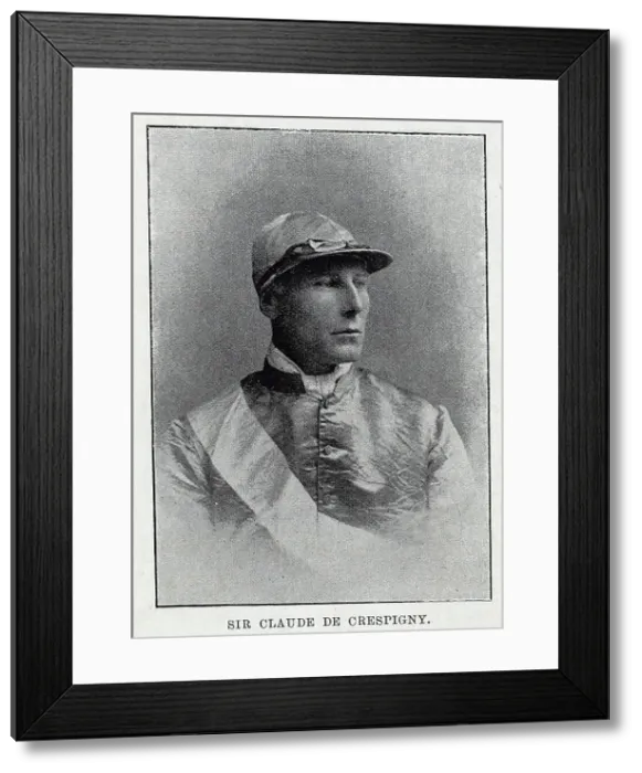 Framed Print : Sir Claude de Crespigny jockey, sporting studio portrait Framed Print : Sir Claude de Crespigny jockey, sporting studio portrait