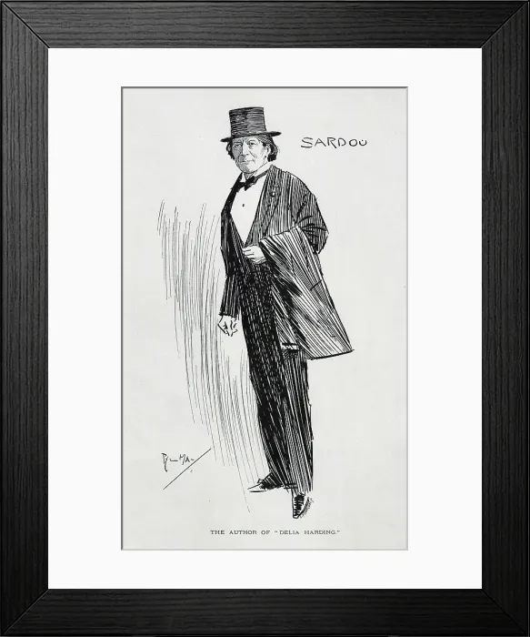 Framed Print : Sardou, The author of Delia Harding by Phil May Framed Print : Sardou, The author of Delia Harding by Phil May