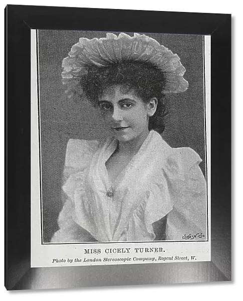 Cicely Turner, actress, portrait in frilled hat and gown
