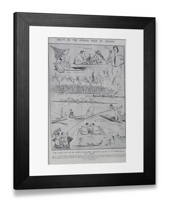 Framed Print : Caricature illustration of scenes at Henley by H M Bateman Framed Print : Caricature illustration of scenes at Henley by H M Bateman