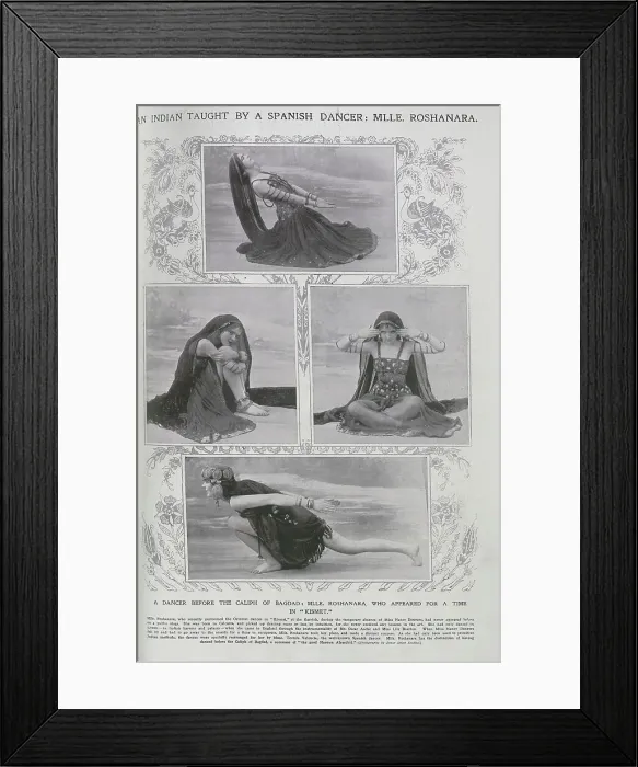 Framed Print : Mademoiselle Roshanara, theatrical portraits in dance poses Framed Print : Mademoiselle Roshanara, theatrical portraits in dance poses