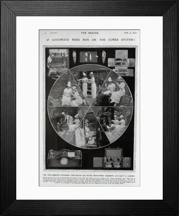 Framed Print : Motor Car with luxuries, tea and picnics Framed Print : Motor Car with luxuries, tea and picnics