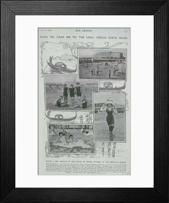Framed Print : Photographs of bathers in costume, Venice Lido Framed Print : Photographs of bathers in costume, Venice Lido