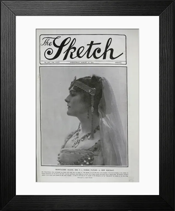 Framed Print : Mrs Dubosc-Taylor, studio portrait in Oriental style dress Framed Print : Mrs Dubosc-Taylor, studio portrait in Oriental style dress