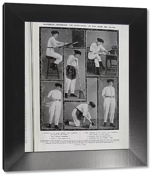 Photographs of housemaids and secretaries workwear