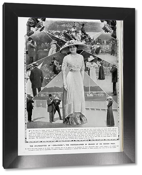 Photographers capturing fashions at the races, photomontage