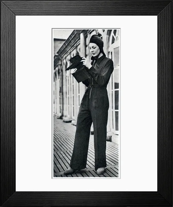 Framed Print : Womens ARP Suit, designed by Harrods Framed Print : Womens ARP Suit, designed by Harrods