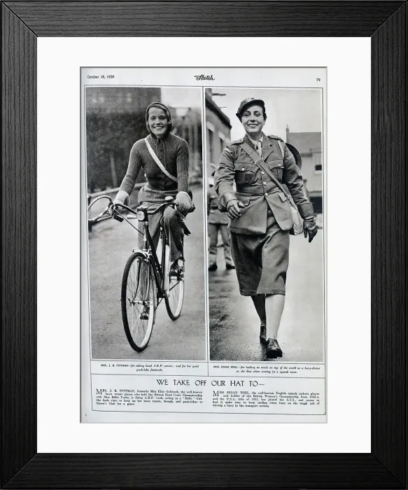 Framed Print : Volunteers: Mrs Pittman, ARP, and Miss Noel, lorry driver Framed Print : Volunteers: Mrs Pittman, ARP, and Miss Noel, lorry driver