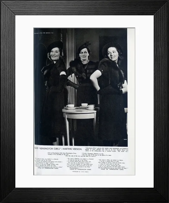 Framed Print : Kensington Girls, Wartime version, Gate Theatre Framed Print : Kensington Girls, Wartime version, Gate Theatre