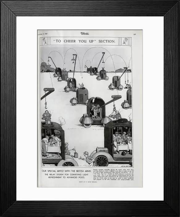 Framed Print : British Army, Light Refreshments, Heath Robinson Framed Print : British Army, Light Refreshments, Heath Robinson