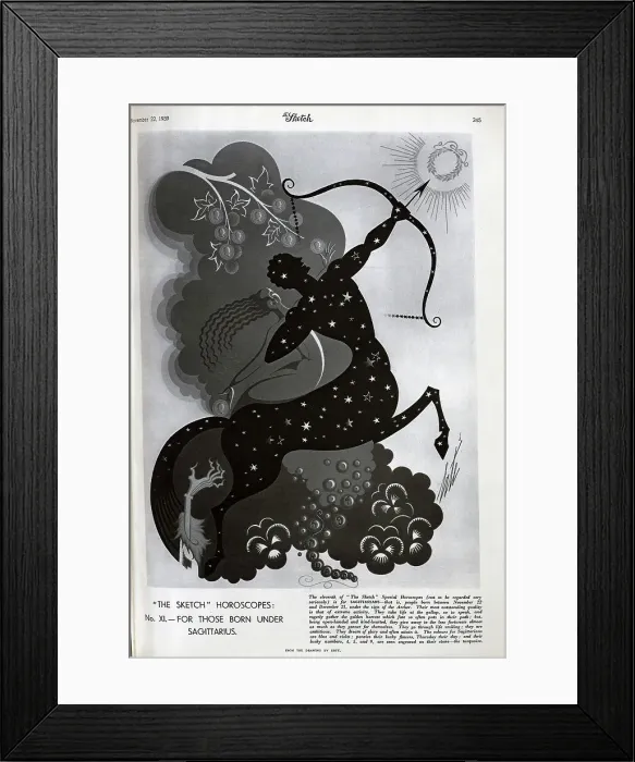 Framed Print : Illustration for Sagittarius, Erte Framed Print : Illustration for Sagittarius, Erte