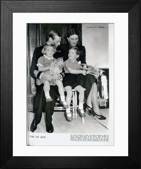 Framed Print : The Duke and Duchess of Kent, children, domestic portrait Framed Print : The Duke and Duchess of Kent, children, domestic portrait