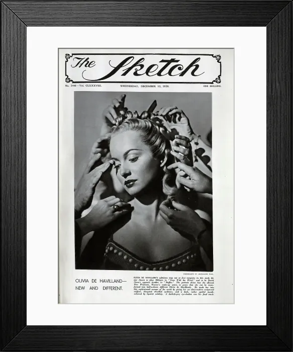 Framed Print : Olivia de Havilland, studio portrait with hands Framed Print : Olivia de Havilland, studio portrait with hands