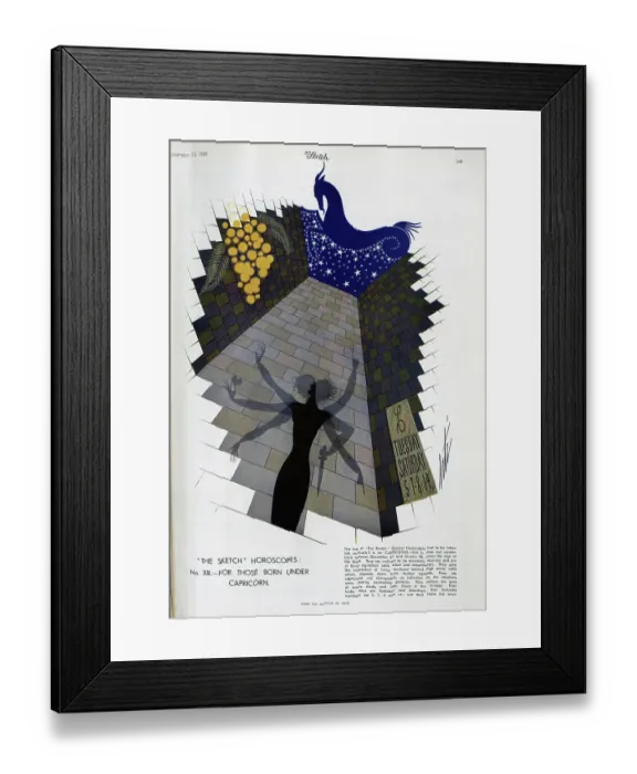 Framed Print : Illustration for Capricorn, Erte Framed Print : Illustration for Capricorn, Erte