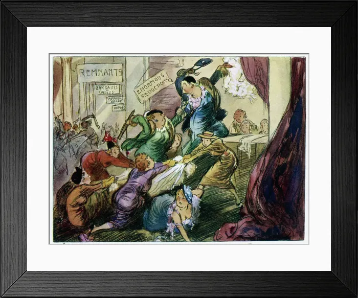 Framed Print : Illustration, The Bargain Sale, A K MacDonald Framed Print : Illustration, The Bargain Sale, A K MacDonald