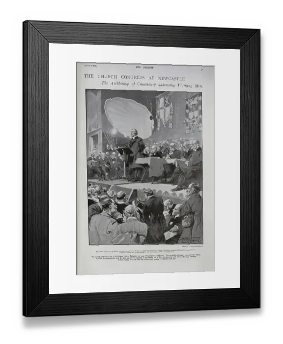 Framed Print : The Archbishop of Canterbury addressing Working Men: Newcas Framed Print : The Archbishop of Canterbury addressing Working Men: Newcas