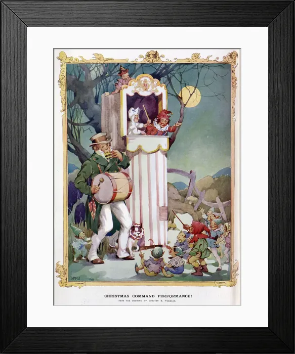 Framed Print : Punch and Judy with elves, Dorothy M Wheeler