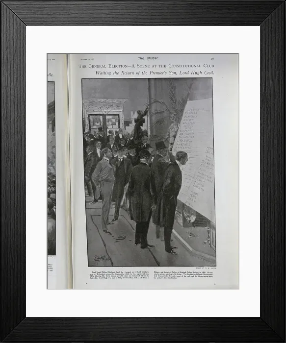Framed Print : General election- a scene at the Constitutional club Framed Print : General election- a scene at the Constitutional club