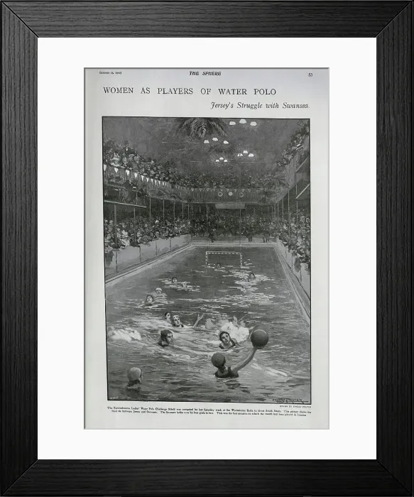 Framed Print : Victorian women playing water polo Framed Print : Victorian women playing water polo