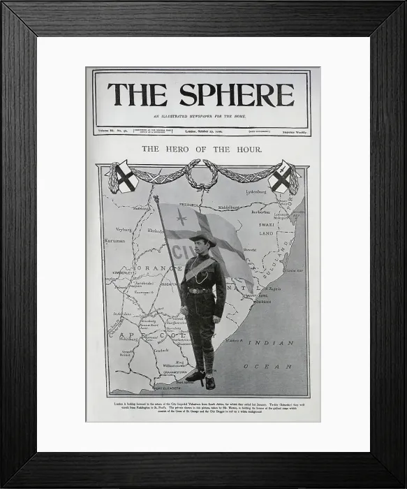 Framed Print : Poster marking returning soldiers from the Boer war Framed Print : Poster marking returning soldiers from the Boer war