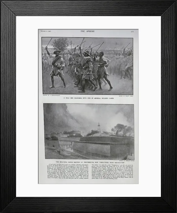 Framed Print : Zulu impi invading general Bullers camp Framed Print : Zulu impi invading general Bullers camp