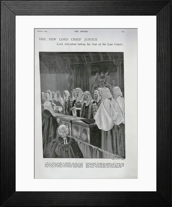Framed Print : Lord Chancellor Alverstone getting sworn in Framed Print : Lord Chancellor Alverstone getting sworn in