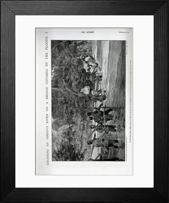 Framed Print : Crossing a flooded Ashanti River Framed Print : Crossing a flooded Ashanti River