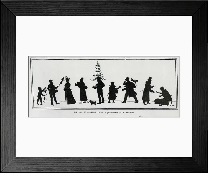 Framed Print : Silhouette of the sale of Christmas Toys Framed Print : Silhouette of the sale of Christmas Toys