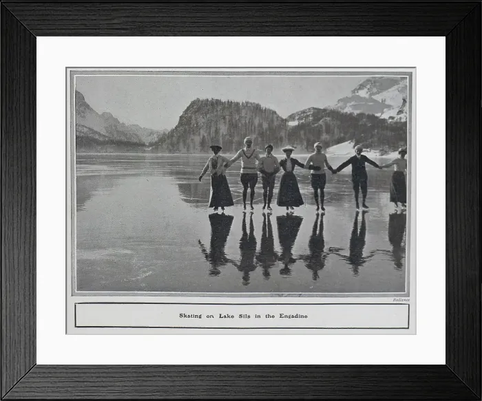 Framed Print : Skating on Lake Sils in the Engadine Framed Print : Skating on Lake Sils in the Engadine