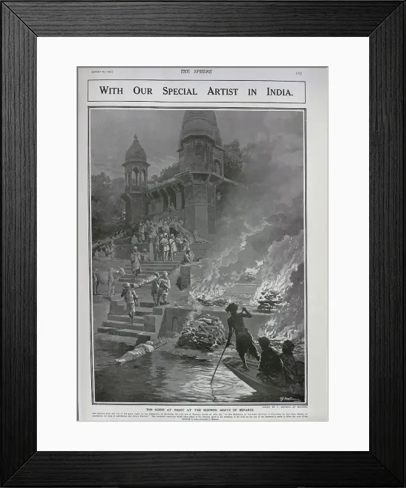 Framed Print : Burning ghats, Benares Framed Print : Burning ghats, Benares