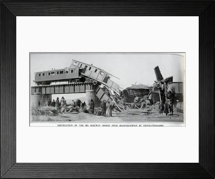 Framed Print : Railway destruction by revolutionaries in China Framed Print : Railway destruction by revolutionaries in China