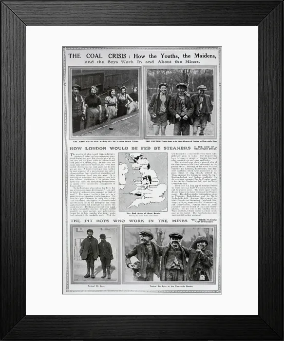 Framed Print : Coal mining pit boys and girls Framed Print : Coal mining pit boys and girls