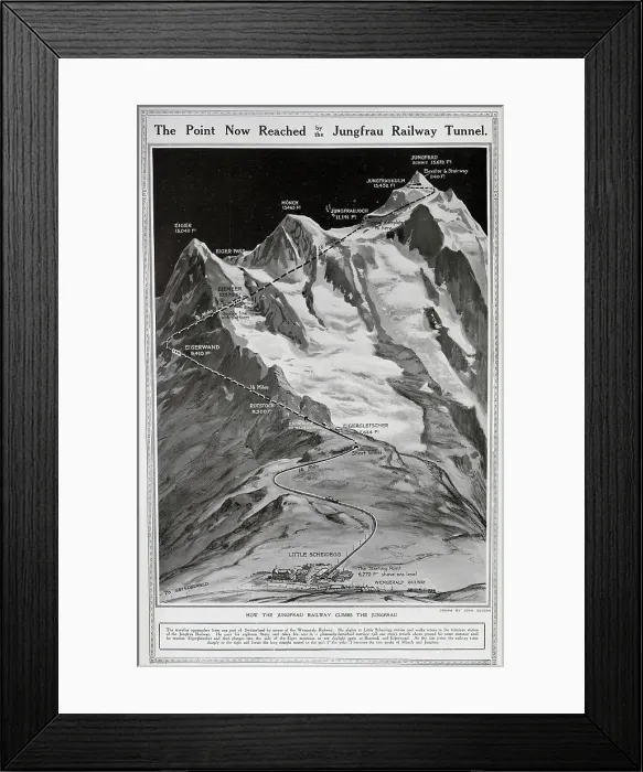 Framed Print : Jungfraujoch railway route Framed Print : Jungfraujoch railway route