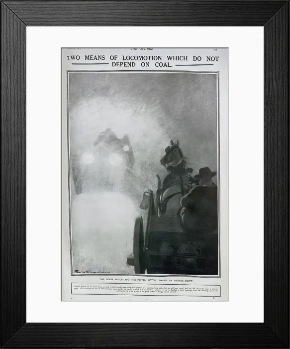 Framed Print : Horse and cart and motorcar Framed Print : Horse and cart and motorcar