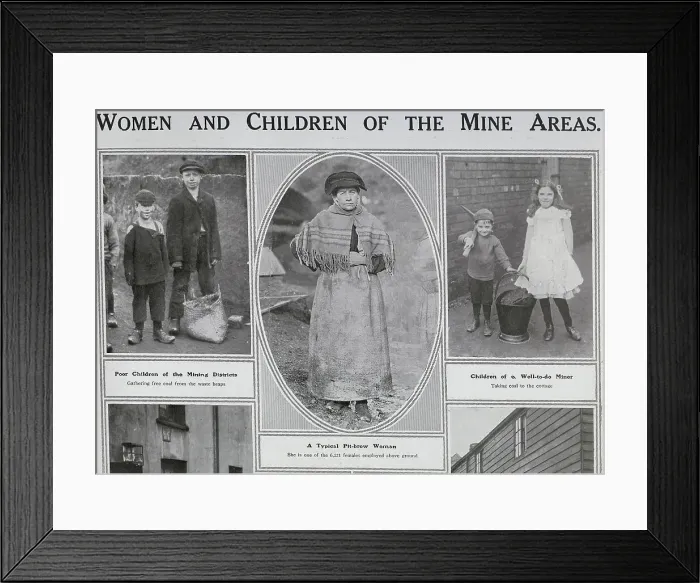 Framed Print : Women and children, mining Framed Print : Women and children, mining