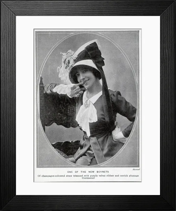 Framed Print : Woman in new bonnet Framed Print : Woman in new bonnet